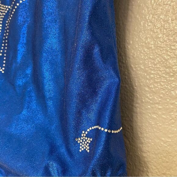 Destira elite gymnastics tank blue foil sleeveless leotard Jar/ SA adult small - Picture 4 of 8